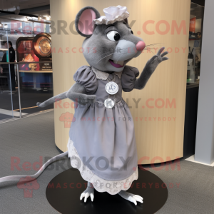 nan Rat mascot costume character dressed with a Circle Skirt and Cufflinks