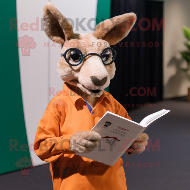 Kangaroo mascot costume character dressed with a Polo Shirt and Reading  glasses - Mascot Costumes - Redbrokoly.com Sizes L (175-180CM)
