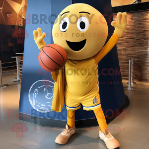 Guld basketboll maskot...