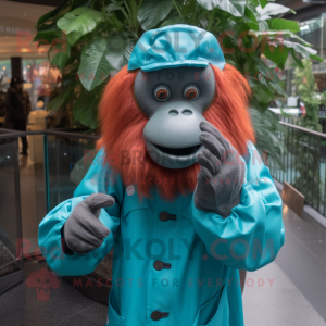 Teal orang-oetan mascotte...