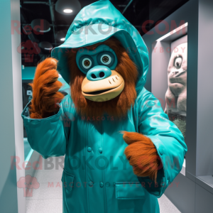 Teal orang-oetan mascotte...