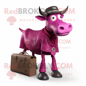 Magenta Zebu maskot drakt...