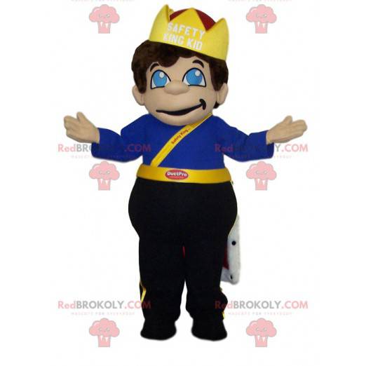 Kleine jongen mascotte gekleed als een koning. - Redbrokoly.com