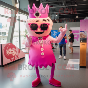 Pink Queen maskot kostume...