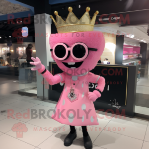 Pink Queen maskot kostume...