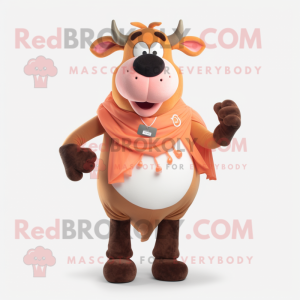 Peach Jersey Cow maskot...