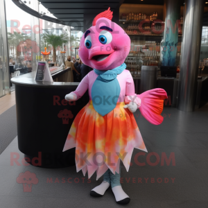 Pink Clown Fish maskot...