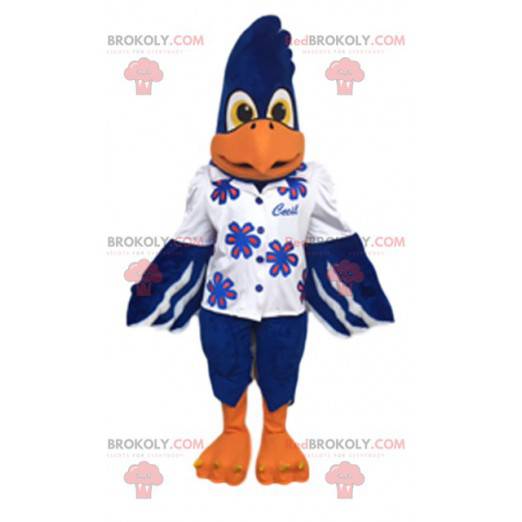 Mascot águila real azul en camisa. Disfraz de águila real -