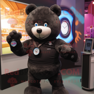 Black Teddy Bear mascotte...