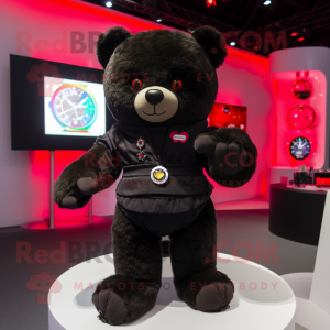 Svart Teddy Bear maskot...