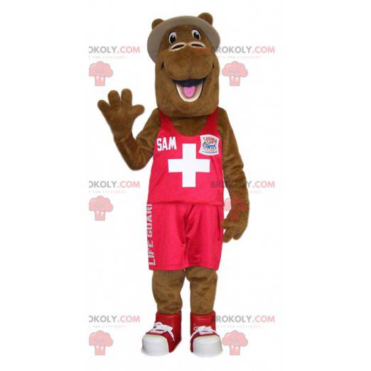 Mascotte de chameau en tenue de secouriste. - Redbrokoly.com