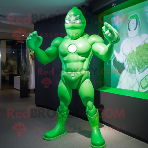 Green Superhero mascotte...