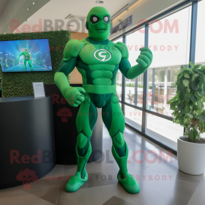 Green Superhero mascotte...