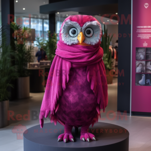 Magenta Owl maskot kostyme...