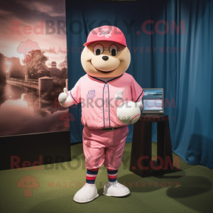 Pink Baseball Ball mascotte...