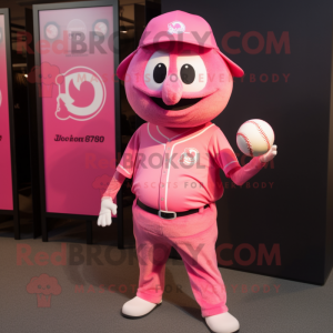 Pink baseball bold maskot...