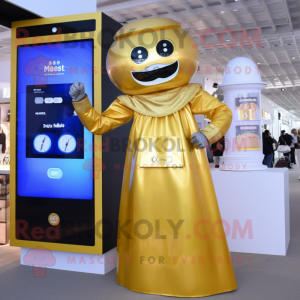 Gold Soda Can maskot kostym...