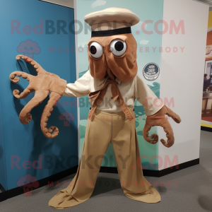 Tan Kraken mascotte kostuum...