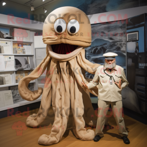 Tan Kraken mascotte kostuum...