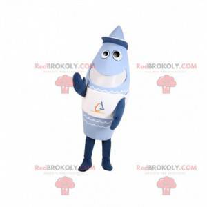 Blå raketformet maskot med hætte - Redbrokoly.com