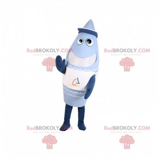 Blå rakettformet maskot med hette - Redbrokoly.com