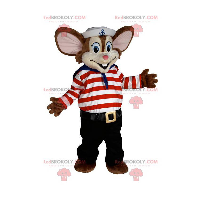 Mascotte de petite souris en costume de marin. - Redbrokoly.com