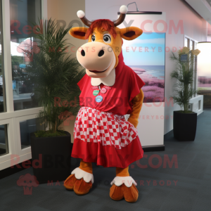 Red Guernsey Cow maskot...