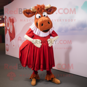 Red Guernsey Cow maskot...