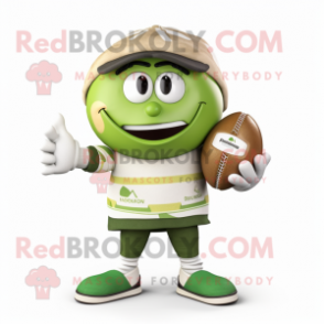 Olive Baseball Ball mascot costume character dressed with a Rugby Shirt and Scarves