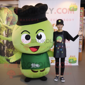 Olive Fried Rice mascot costume character dressed with a T-Shirt and Headbands