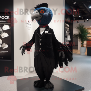 Black Peacock maskot kostym...