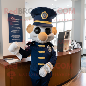 Navy Attorney mascot costume character dressed with a Dress and Berets