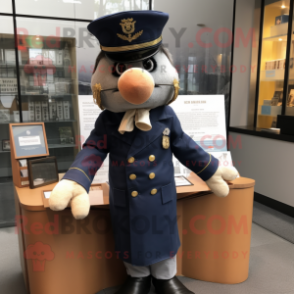 Navy Attorney mascot costume character dressed with a Dress and Berets