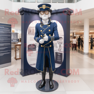 Navy Attorney mascot costume character dressed with a Dress and Berets