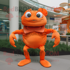 Orange Crab maskot kostym...