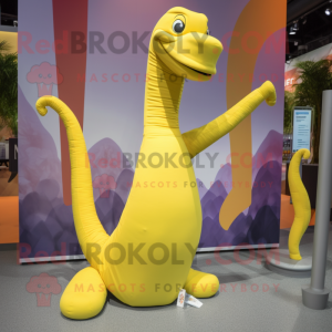 Geel Brachiosaurus mascotte...