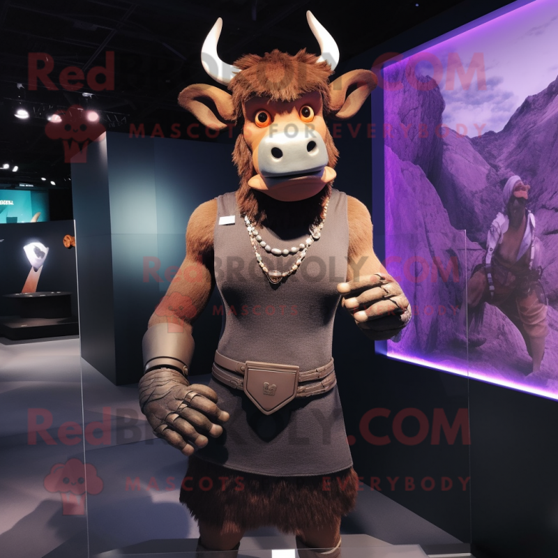 nan Minotaur mascot costume character dressed with a Tank Top and Bracelets nan Minotaur mascot costume character dressed with a Tank Top and Bracelets