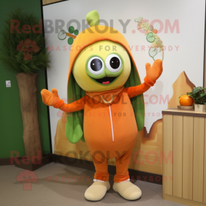 Olive Orange maskot kostym...