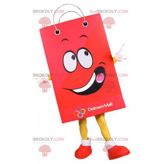 Costume da borsa della mascotte del sacchetto di carta rosso -