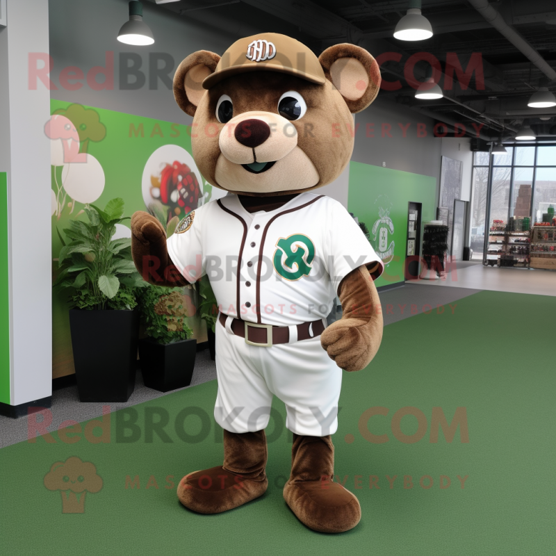 Brown Four Leaf Clover mascot costume character dressed with a Baseball Tee and Wraps Brown Four Leaf Clover mascot costume character dressed with a Baseball Tee and Wraps