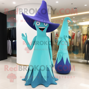 Cyan Witch S Hat mascotte...