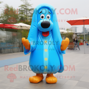 Blue Hot Dog maskot kostume...