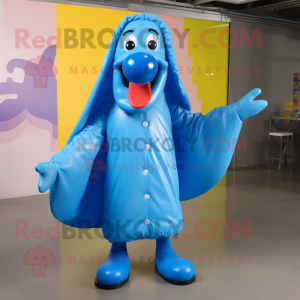 Blue Hot Dog mascotte...