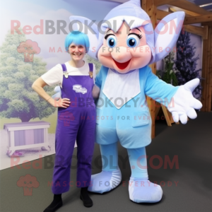 nan Tooth Fairy mascot costume character dressed with a Dungarees and Bow ties