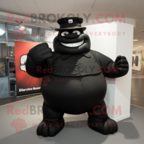 Black Strongman mascot costume character dressed with a Turtleneck and Hats