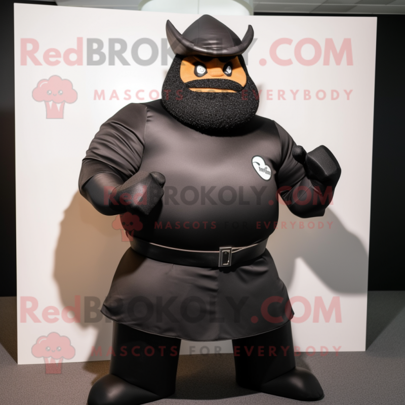 Black Strongman mascot costume character dressed with a Turtleneck and Hats