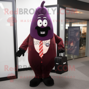 Maroon Aubergine maskot...