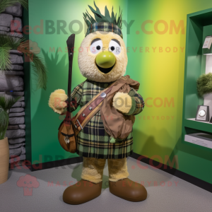 Oliv säckpipa maskot kostym...