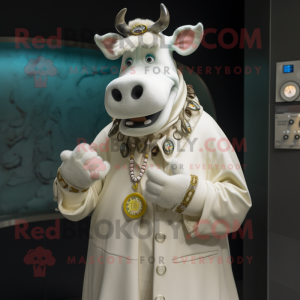 Cream Cow maskot kostym...