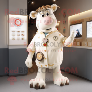 Cream Cow maskot kostume...